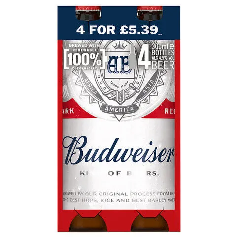 Budweiser Beer 4 x 300ml