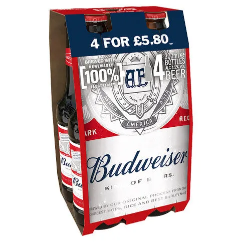 Budweiser Beer 4 x 300ml