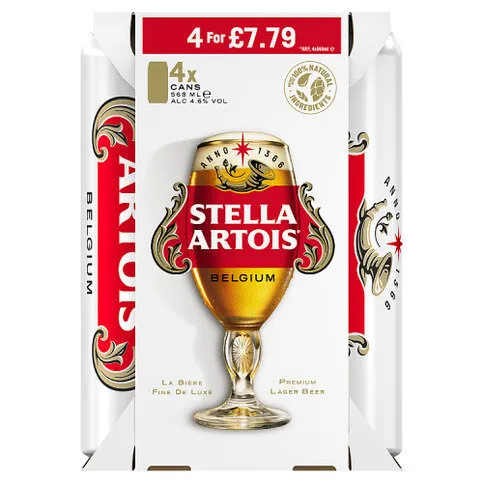 Stella Artois Premium Lager Beer 4 x 568ml