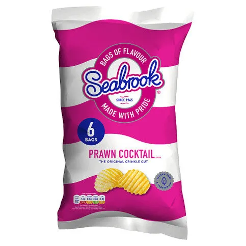 Seabrook Prawn Cocktail Flavour The Original Crinkle Cut 6 x 25g