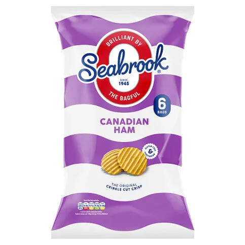 Seabrook Canadian Ham Flavour The Original Crinkle Cut 6 x 25g