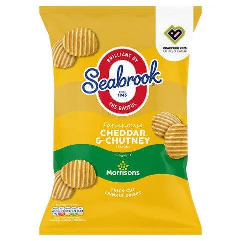 Seabrook Farmhouse Cheddar & Chutney Flavour Thick Cut Crinkle Crisps 125g