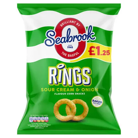 Seabrook Rings Sour Cream & Onion Flavour Corn Snacks 55g