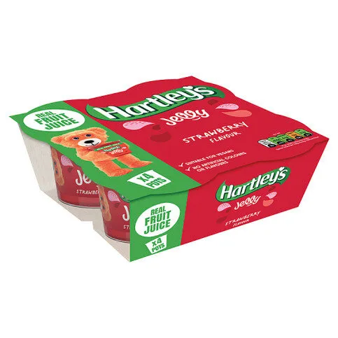 Hartley's Strawberry Flavour Jelly 4 x 125g (500g)