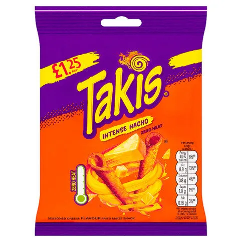 Takis Intense Nacho Seasoned Cheese Flavour Fried Maize Snack 55g
