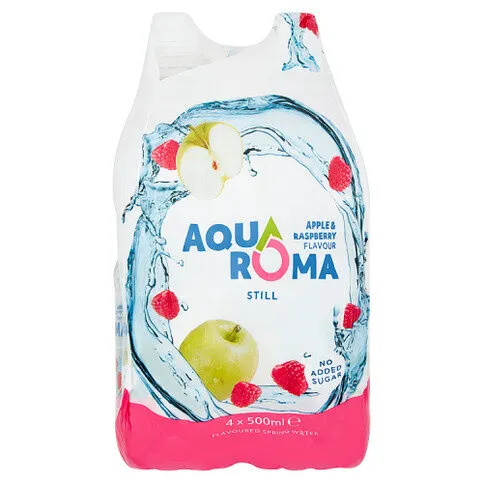 Aquaroma Still Apple & Raspberry Flavoured Spring Water 4 x 500ml