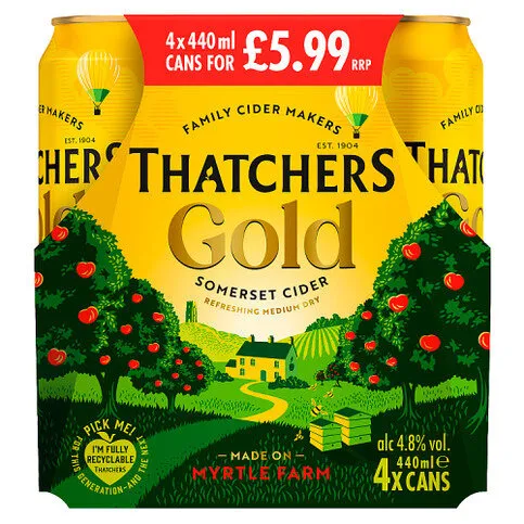 Thatchers Gold Somerset Cider 4 x 440ml