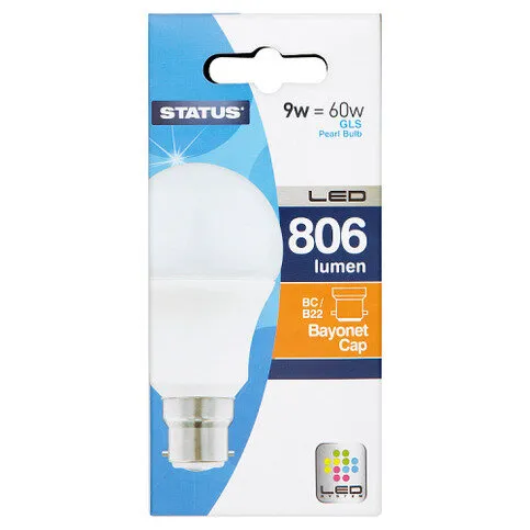 Status 9w=60w LED 806 Lumen Bayonet Cap