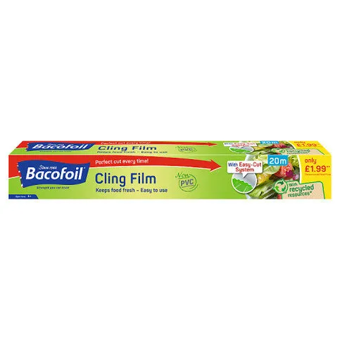 Bacofoil Non-PVC Cling Film with Easy-Cut System 32.5cm x 20m