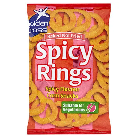 Golden Cross Spicy Rings Spicy Flavour Corn Snacks 150g