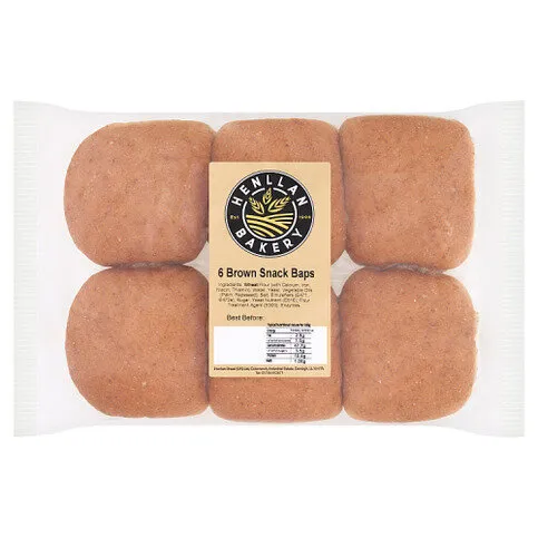 Henllan Bakery 6 Brown Snack Baps