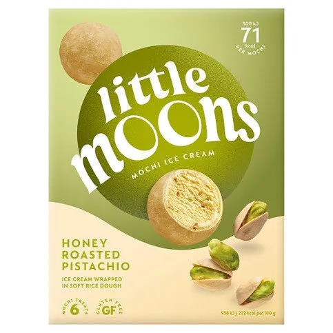 Little Moons Honey Roasted Pistachio Mochi Ice Cream 6 x 32g (192g)