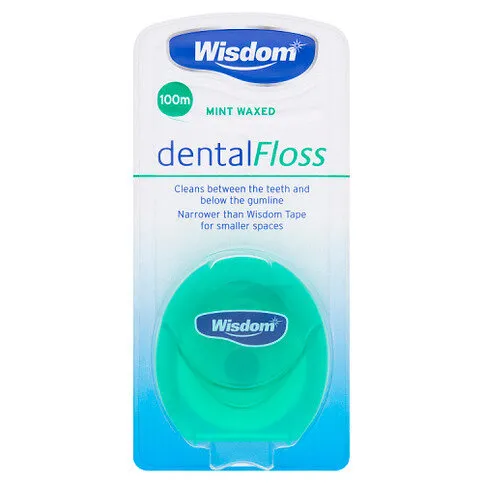 Wisdom Dental Floss Mint Waxed 100m