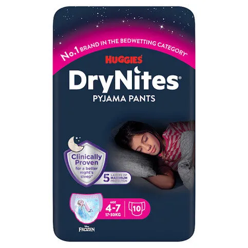 DryNites 10 Pyjama Pants Age 4-7 17-30kg