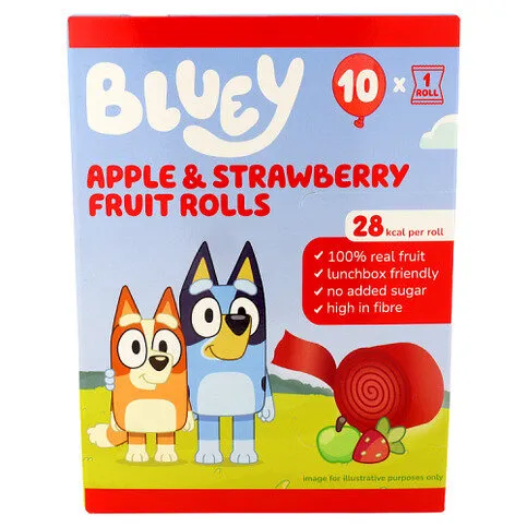 Bluey Apple & Strawberry Fruit Rolls 10 x 10g (100g)