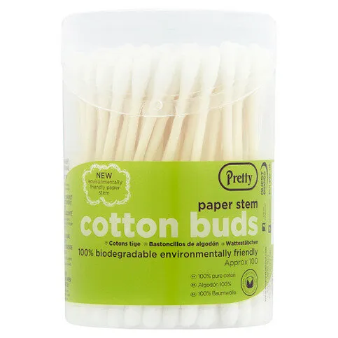Pretty Paper Stem Cotton Buds 100-Pack