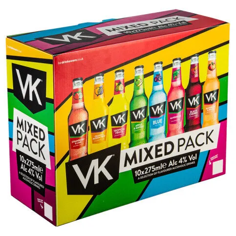 VK Mixed Pack A Selection of Flavoured Alcoholic Drinks 10 x 275ml