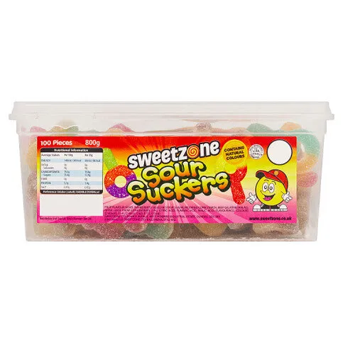 Sweetzone 7 Sour Suckers 800g