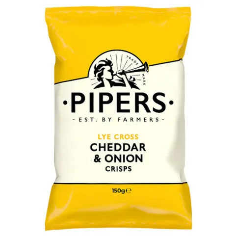 Pipers Lye Cross Cheddar & Onion Sharing Crisps 150g