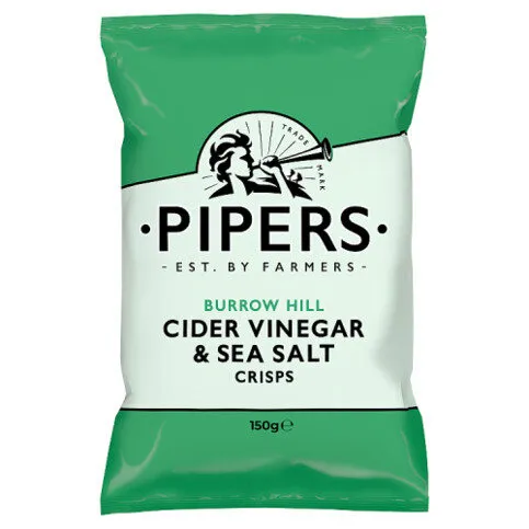 Pipers Burrow Hill Cider Vinegar & Sea Salt Sharing Crisps 150g
