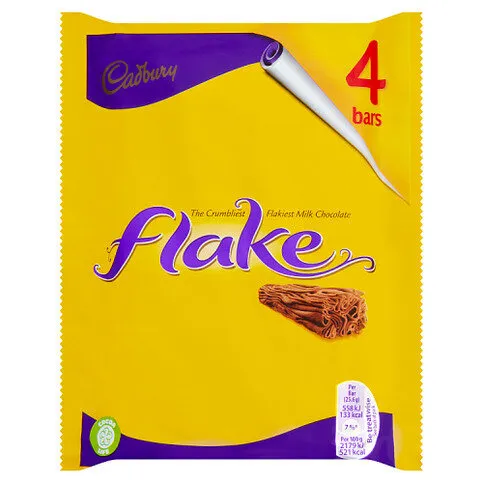 Cadbury Flake Chocolate Bar 4 Pack 102g