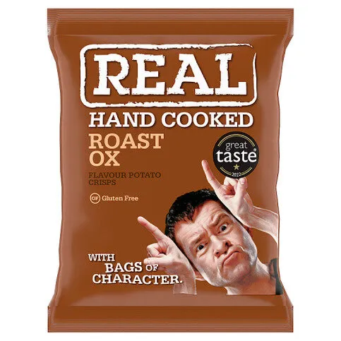 Real Hand Cooked Roast Ox Flavour Potato Crisps 35g