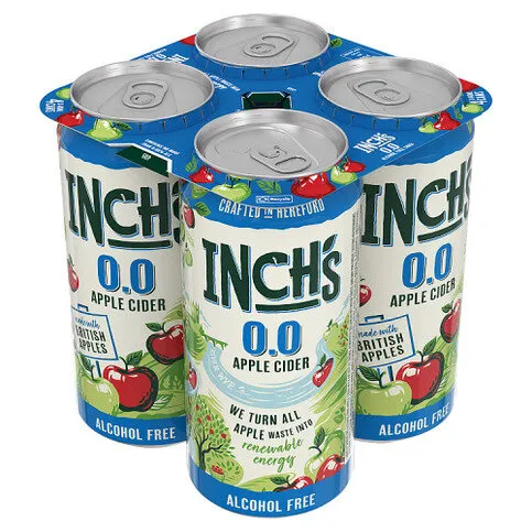Inch's 0.0 Alcohol Free Apple Cider Cans 4 x 440ml