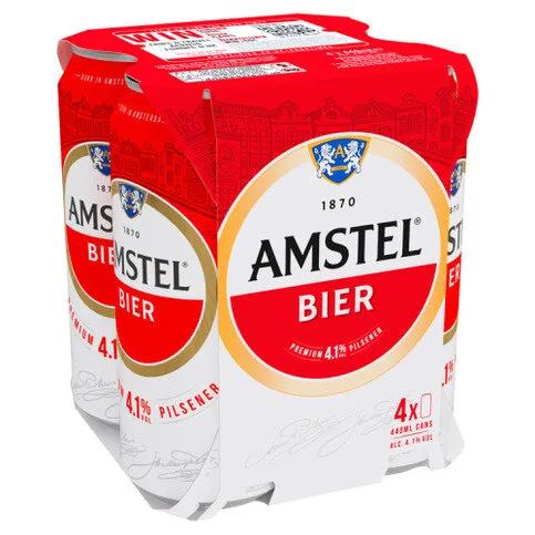 Amstel Bier Premium Pilsener Beer Cans 4 x 440ml