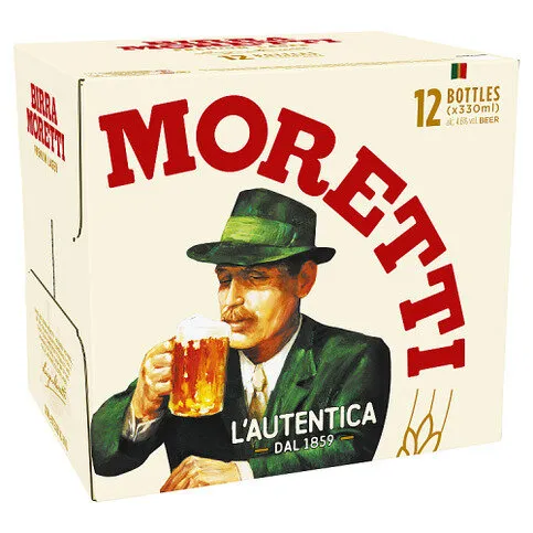 Birra Moretti Premium Lager Beer Bottles 12 x 330ml