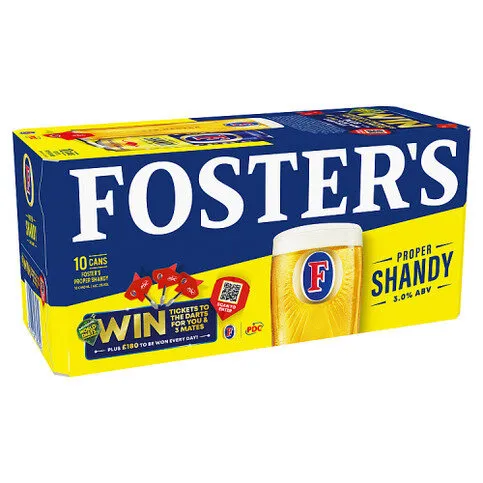 Foster's Proper Shandy Cans 10 x 440ml