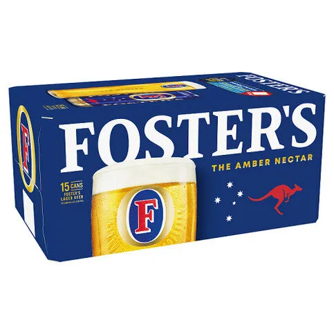 Foster's The Amber Nectar Lager Beer Cans 15 x 440ml