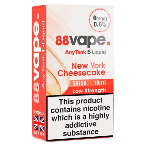 88Vape AnyTank E-Liquid 6mg New York Cheesecake 10ml