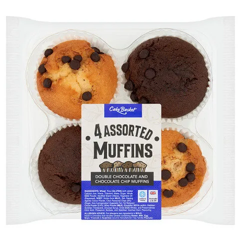 Cake Basket 4 Assorted Muffins