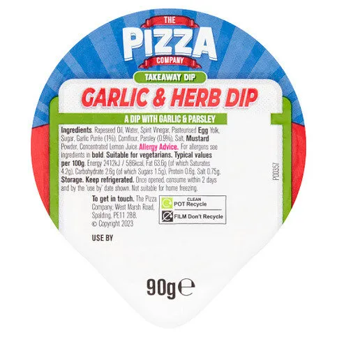 The Pizza Company Garlic & Herb Dip 90g
