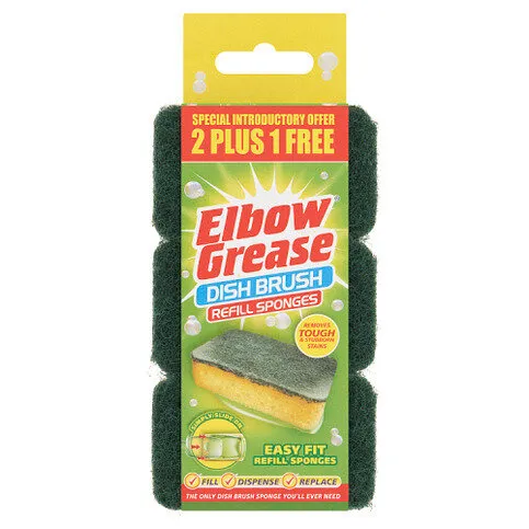 Elbow Grease 3 Dish Brush Refill Sponges