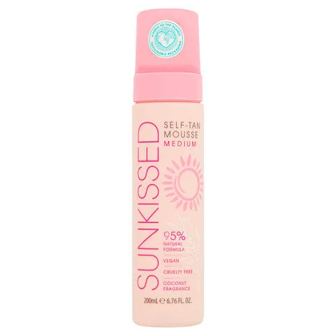 SUNKISSED SELF TAN MOUSSE MEDIUM 95% NATURAL 200ML