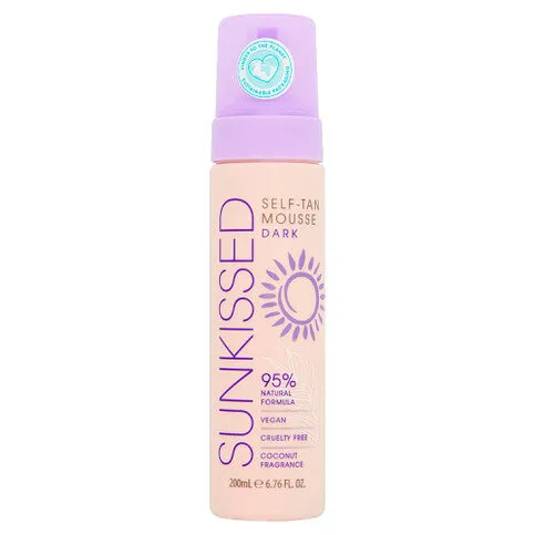 SUNKISSED SELF TAN MOUSSE DARK 95% NATURAL 200ML