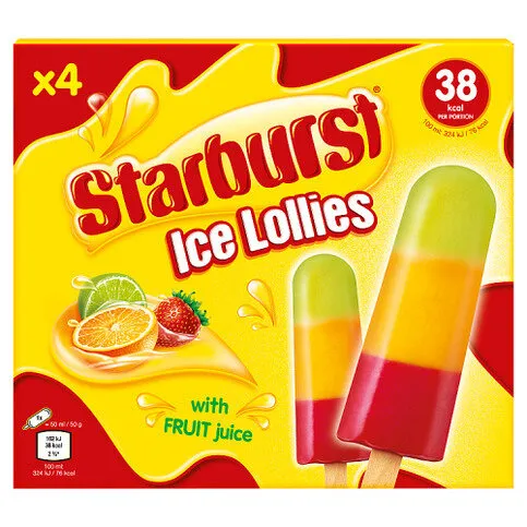 Starburst Fruit Ice Lollies 4 x 50g