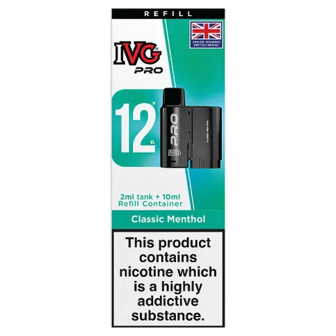IVG Pro 12 Prefilled Pod Refill Classic Menthol 12ml