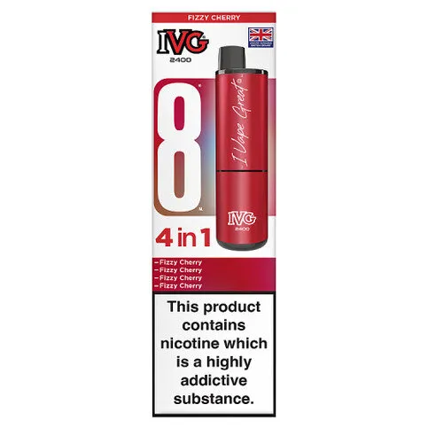 IVG 2400 Rechargeable Vape Kit Fizzy Cherry Edition 20mg