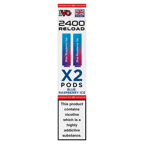 IVG 2400 Reload Bule Raspberry Ice Pods 2x20MG/ML