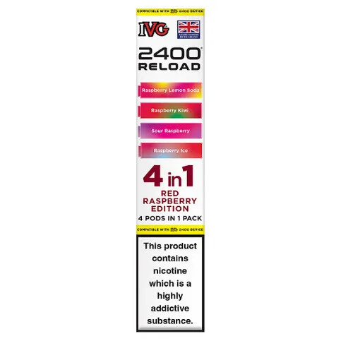 IVG 2400 Reload 4 in 1 Red Raspberry Edition Pods