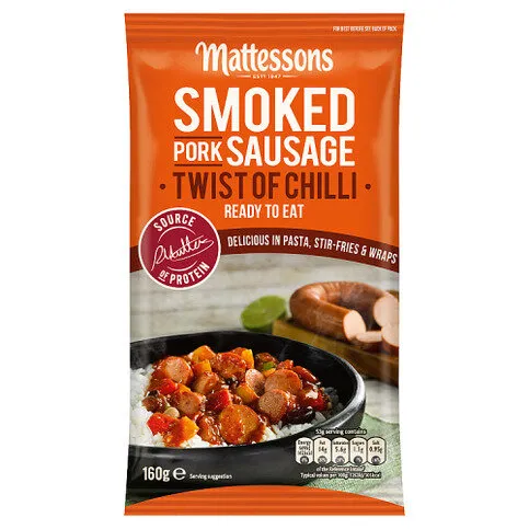 Mattessons Smoked Pork Sausage Twist of Chilli 160g