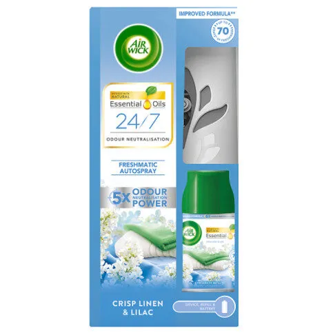 Air Wick Crisp Linen & Lilac Freshmatic Autospray Kit 250ml
