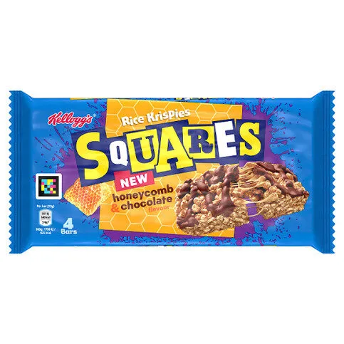 Kellogg's Rice Krispies Squares Honeycomb & Chocolate Flavour 4 x 33g (132g)