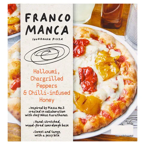 Franco Manca Sourdough Pizza Halloumi, Chargrilled Peppers & Chilli-Infused Honey 470g