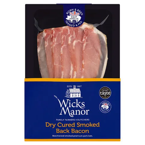 Wicks Manor Dry Cured Smoked Back Bacon 200g