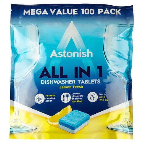 Astonish All in 1 Dishwasher Tablets 100 x 20g (2kg)