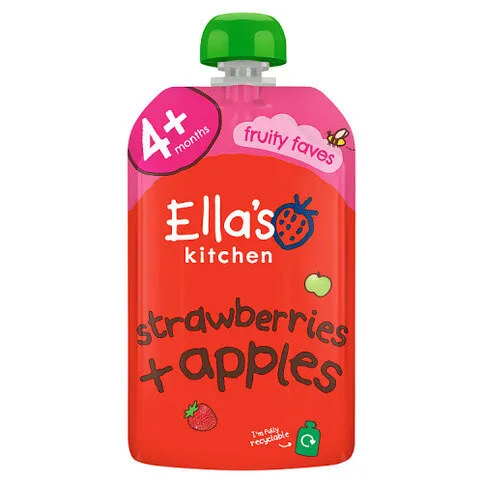 Ella's Kitchen Organic Strawberries and Apples Baby Pouch 4+ Months 120g