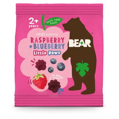 Bear Raspberry + Blueberry Little Paws 2+ Years 20g
